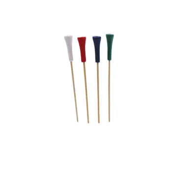 Tablecraft Sport Picks Golf Tee .5"x.5"x4.5" - Combo: Bamboo & Pinewood - Pack of 100 - Incl:Whte/ Blu/Grn/Red -12-Pack