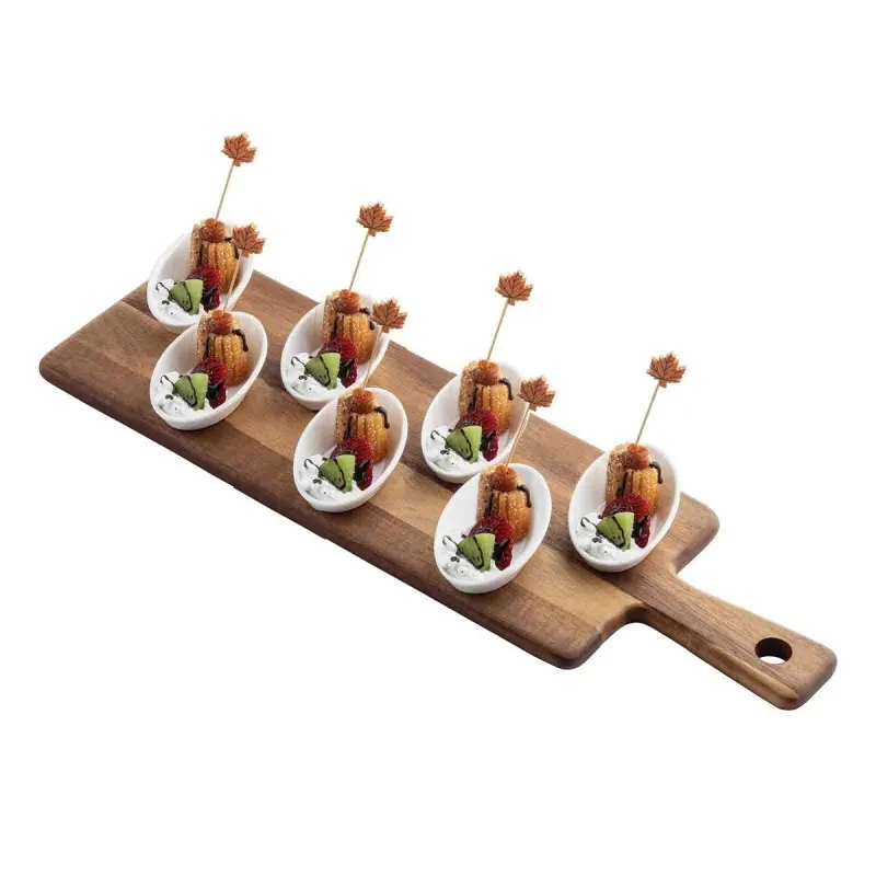 Tablecraft Decorative Picks - Fall Leaves & Pumpkins .625"x.25"x4.5" - Natural Bamboo Pack of 100 - Assorted - Set of 12