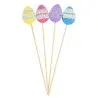 Tablecraft Decorative Picks - Eggs .625"x.25"x4.5" - Natural Bamboo Pack of 100 - Assorted - Set of 12
