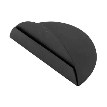 Tablecraft Half Moon Card Holder Black 3.5"x2"x1.5" - Black Powder Coated Steel