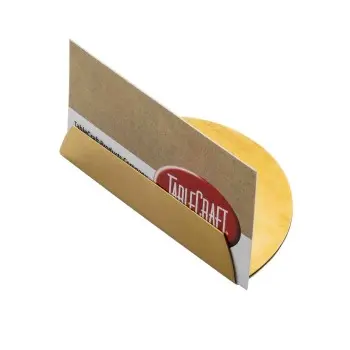 Tablecraft Half Moon Card Holder Gold 3.5"x2"x1.5" - Stainless Steel (Coated)