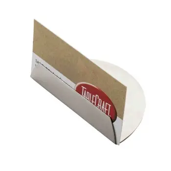 Tablecraft Half Moon Card Holder 3.5"x2"x1.5" - Stainless Steel (200 Series)