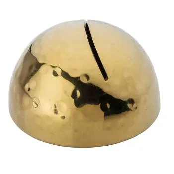 Tablecraft Round Card Holder Gold 1.8"x1.8"x1.125" - Stainless Steel (Coated) - Hammered Pattern