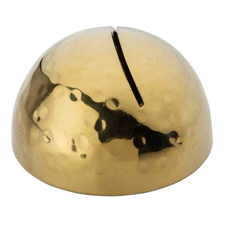 Tablecraft Round Card Holder Gold 1.8"x1.8"x1.125" - Stainless Steel (Coated) - Hammered Pattern