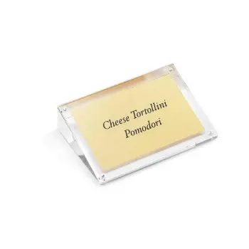 Tablecraft Angled Rectangular Magnetic Card Holder Clear 6"x1.4"x3.875" - Acrylic (w/ Inset Magnets)