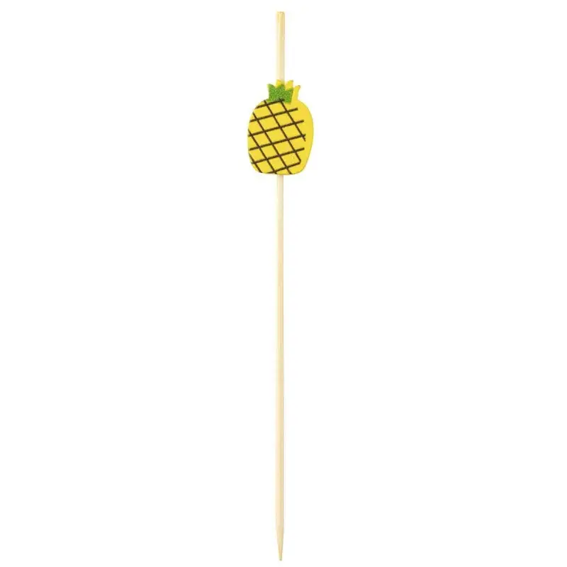 Tablecraft Decorative Picks - Pineapple .625"x.25"x4.5" - Combo: Bamboo & Pinewood Pack of 100 - Set of 12