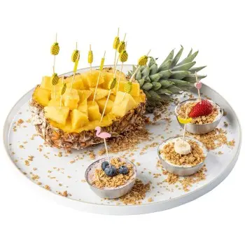 Tablecraft Decorative Picks - Pineapple .625"x.25"x4.5" - Combo: Bamboo & Pinewood Pack of 100 - Set of 12