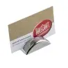 Tablecraft Rectangular Sloped Card Holder 2"x1.1875"x.625" - Stainless Steel (18/0)