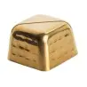 Tablecraft Square Card Holder Gold 2"x2"x1.375" - Stainless Steel Hammered Texture