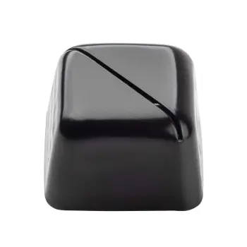 Tablecraft Square Card Holder Black 2"x2"x1.375" - Stainless Steel Hammered Texture