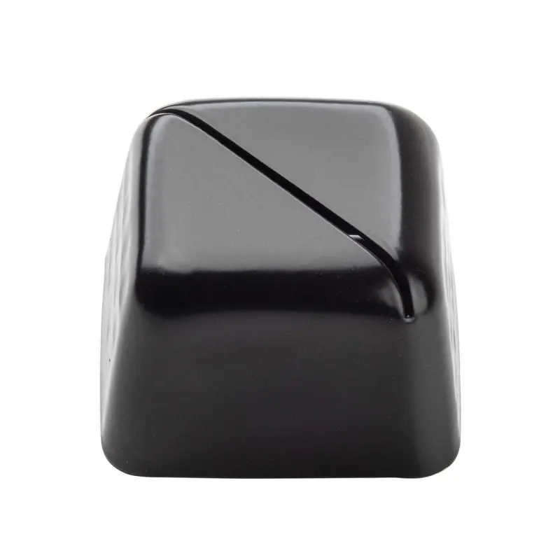 Tablecraft Square Card Holder Black 2"x2"x1.375" - Stainless Steel Hammered Texture