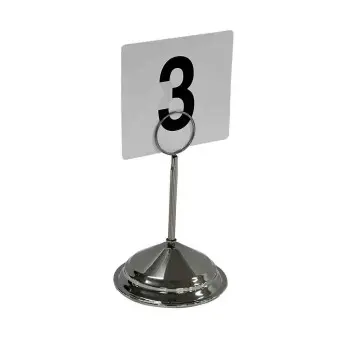 Tablecraft Card Holder 3.75"x3.75"x6" - Chrome Plated (Over Metal)