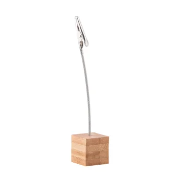 Tablecraft Square Card Holder 1"x1"x5.5" - Natural Bamboo - Set of 12