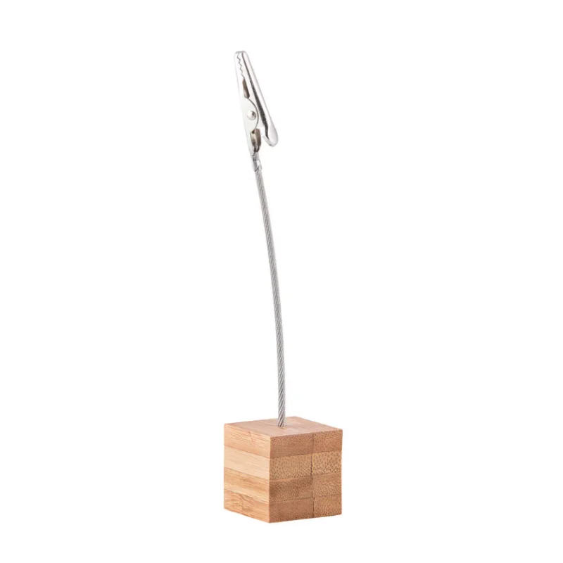 Tablecraft Square Card Holder 1"x1"x5.5" - Natural Bamboo - Set of 12