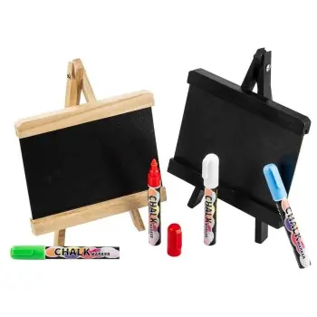 Tablecraft Tabletop Board Sign 7"x6.5"x9.5" - Wood (Paulownia) - 7 x 4.5" Chalkboard