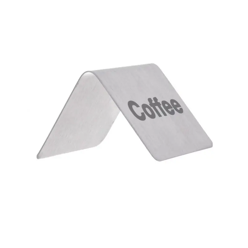 Tablecraft Table Tent - Coffee 2.5"x2.75"x1.875" - Stainless Steel (200 Series)