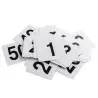 Tablecraft Number Cards Black/White 4"x3.75"x.011" - Polyvinyl Chloride (PVC) - Set Includes Numbers: 1-50