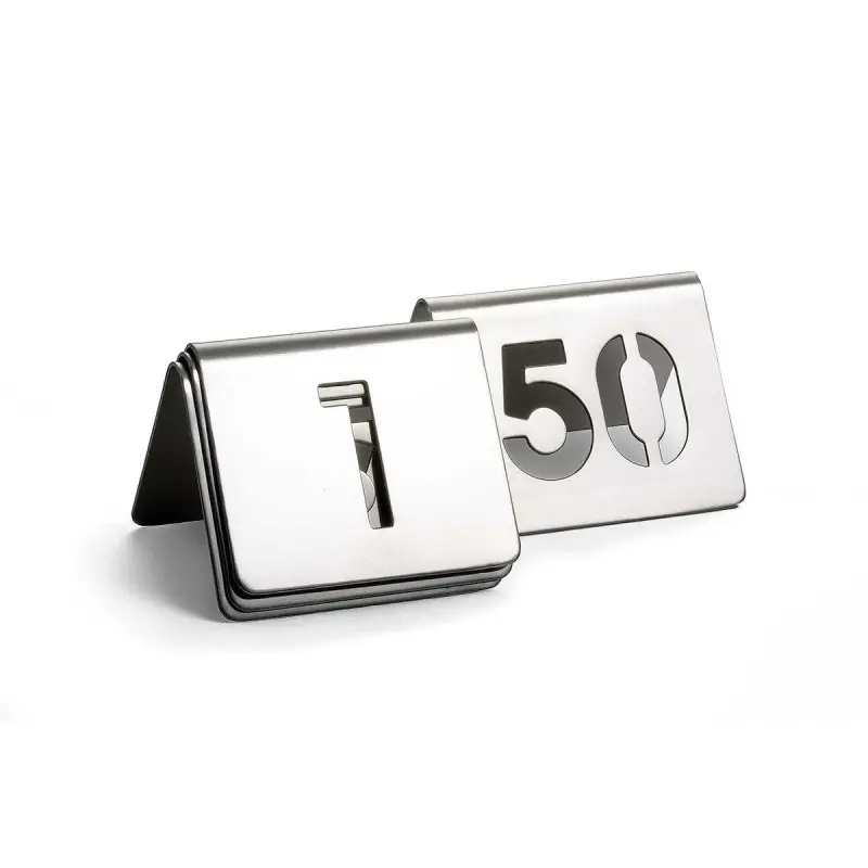 Tablecraft Table Tent - Milk 2.5"x2.75"x1.875" - Stainless Steel (200 Series)
