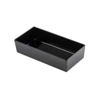 Tablecraft Simple Solutions Third Size Straight-Sided Bowl 3.25 Qts Black 12.75"x6.375"x3" - Melamine