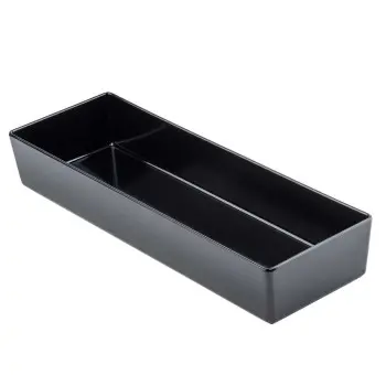 Tablecraft Simple Solutions Half Long Straight-Sided Bowl 5 Qts Black 19"x6.375"x3" - Melamine