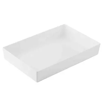Tablecraft Simple Solutions Full Size Straight-Sided Bowl 10 Qts White 19"x12.75"x3" - Melamine