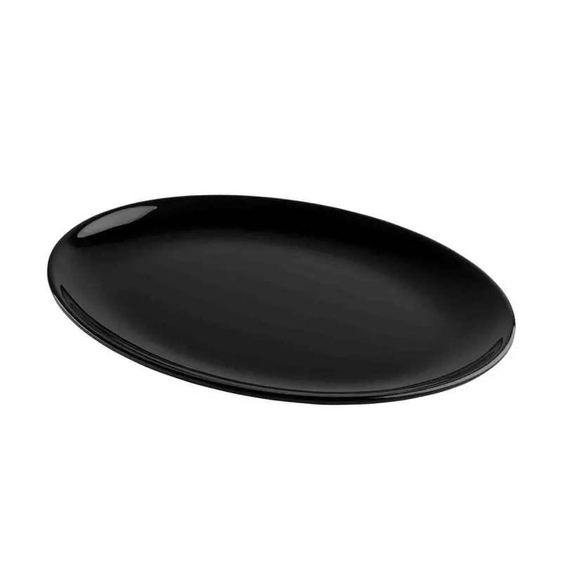 Tablecraft Sierra Collection Oval Serving Platter Black 16.25"x12.375"x1.125" - Melamine