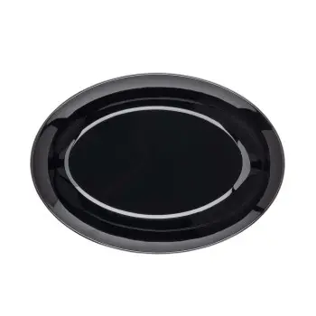 Tablecraft Sierra Collection Oval Serving Platter Black 16.25"x12.375"x1.125" - Melamine