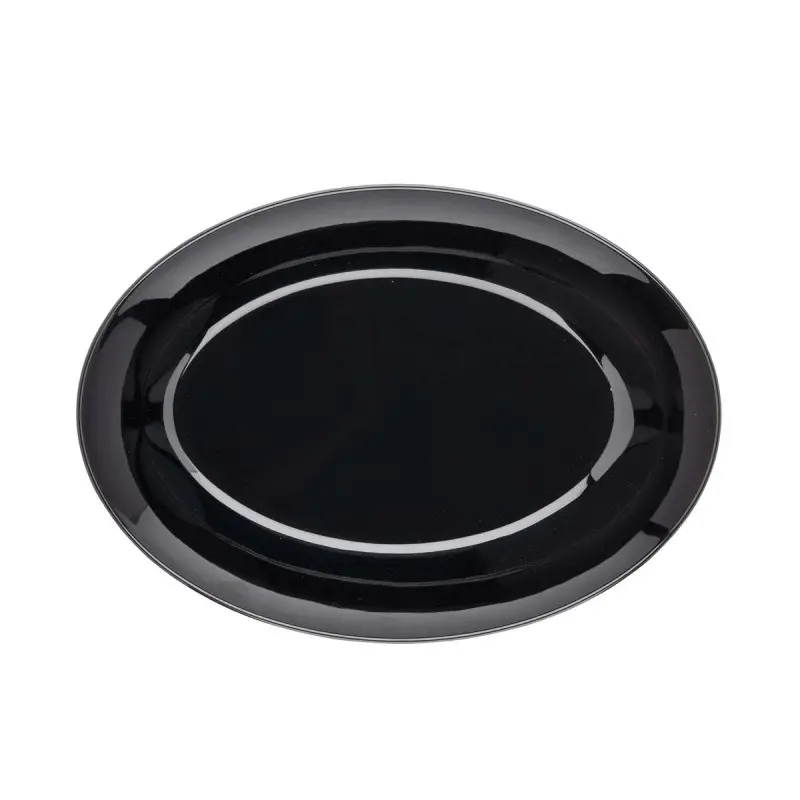 Tablecraft Sierra Collection Oval Serving Platter Black 16.25"x12.375"x1.125" - Melamine