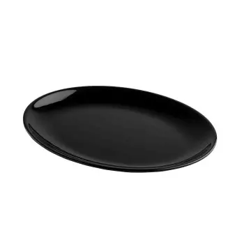 Tablecraft Sierra Collection Oval Serving Platter Black 14.25"x11.25"x1" - Melamine