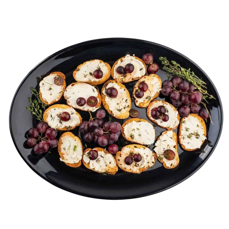 Tablecraft Sierra Collection Oval Serving Platter Black 14.25"x11.25"x1" - Melamine
