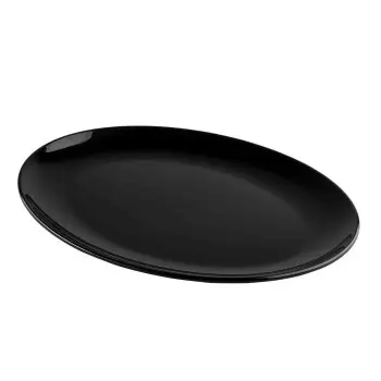 Tablecraft Sierra Collection Oval Serving Platter Black 18"x13.75"x1.25" - Melamine