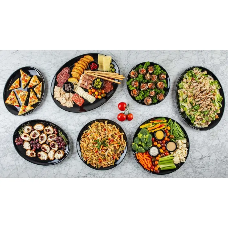 Tablecraft Sierra Collection Oval Serving Platter Black 18"x13.75"x1.25" - Melamine