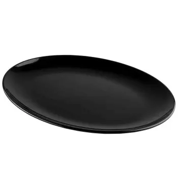 Tablecraft Sierra Collection Oval Serving Platter Black 20"x15.25"x1.375" - Melamine