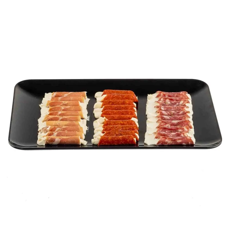 Tablecraft Sierra Collection Rectangular Serving Platter Black 13"x8"x1.25" - Melamine