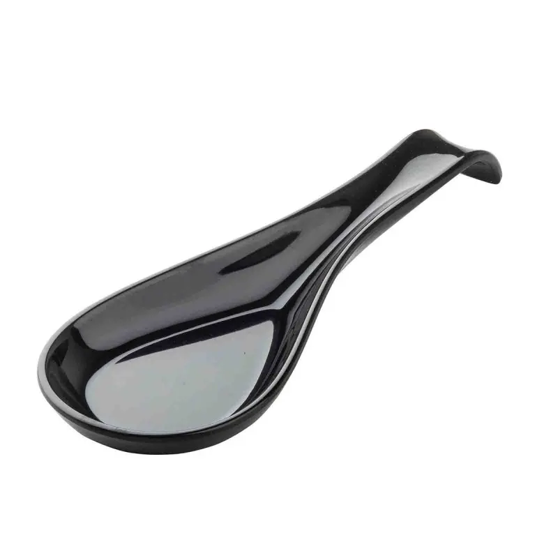 Tablecraft Spoon Rest Black 10.875"x3.875"x1.125" - Melamine Tablecraft Spoon Rest Black 10.875"x3.875"x1.125" - Melamine