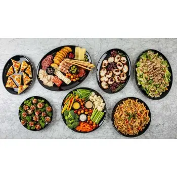 Tablecraft Sierra Collection Round Serving Platter Black 13"x13"x1.25" - Melamine