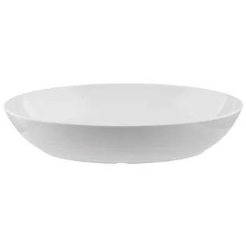 Tablecraft Sierra Collection Oval Bowl 6.5 Qts White 18"x12.5"x3.625" - Melamine