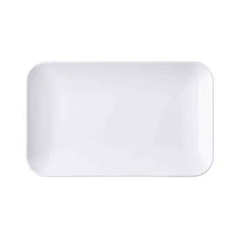 Tablecraft Sierra Collection Rectangular Serving Platter White 13"x8"x1.25" - Melamine