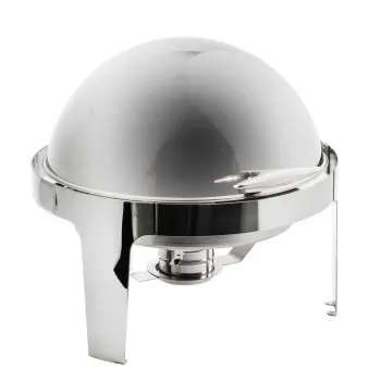 Tablecraft Round Roll Top Fuel Chafer 6 Qts 19.25"x20.75"x17.25" - Stainless Steel (201)