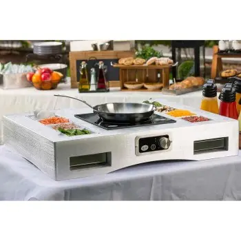 Tablecraft Single Induction Action Station 31.375"x25.25"x6" - Cast Aluminum