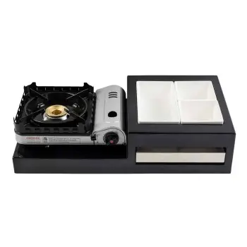 Tablecraft Modular Butane Action Station Translucent Black 26"x14.25"x5.75" - Aluminum (Epoxy Coated Aluminum)