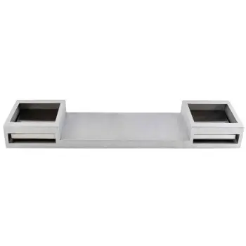 Tablecraft Modular Butane Action Station 55"x14.25"x5.75" - Aluminum Includes Shroud & (2 ) CW60101