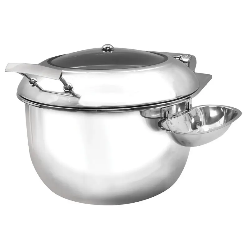 Tablecraft Round Quickview Soup Induction Server 9 Qts 16.25"x19.25"x13" - Stainless Steel (201)