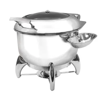 Tablecraft Round Quickview Soup Fuel Chafer 9 Qts 16.25"x19.5"x18" - Stainless Steel (201)