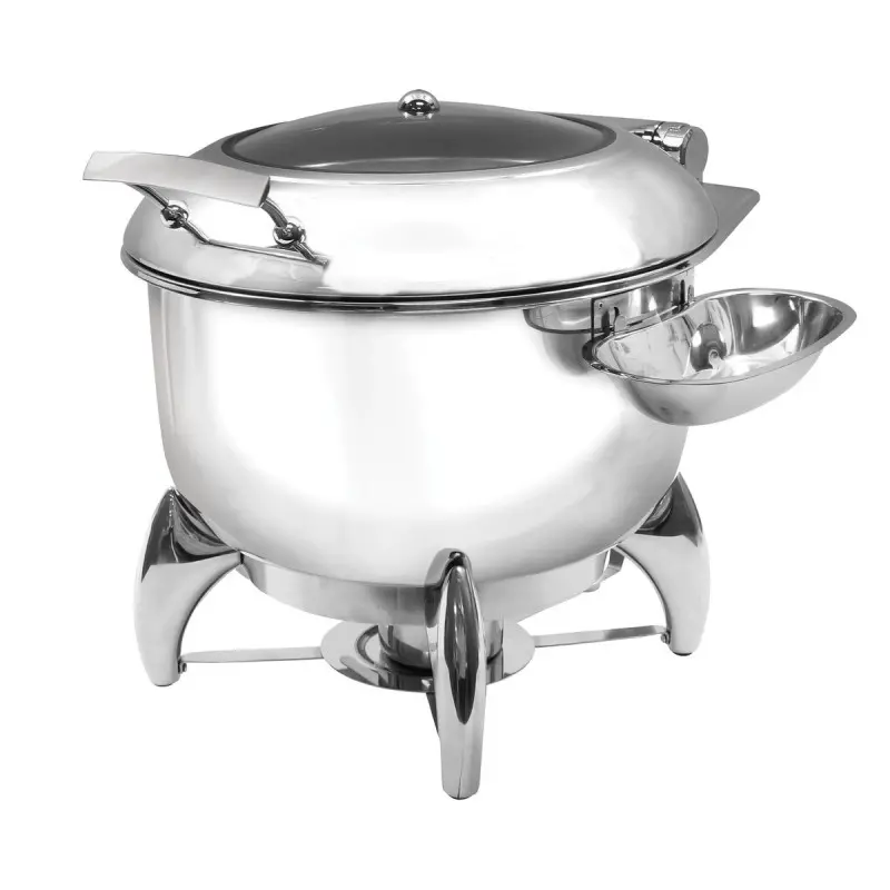Tablecraft Round Quickview Soup Fuel Chafer 9 Qts 16.25"x19.5"x18" - Stainless Steel (201)