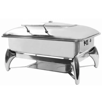 Tablecraft Full Size Quickview Fuel Chafer 9 Qts 22.75"x18"x13" - Combo: Stainless Steel (201) & Glass