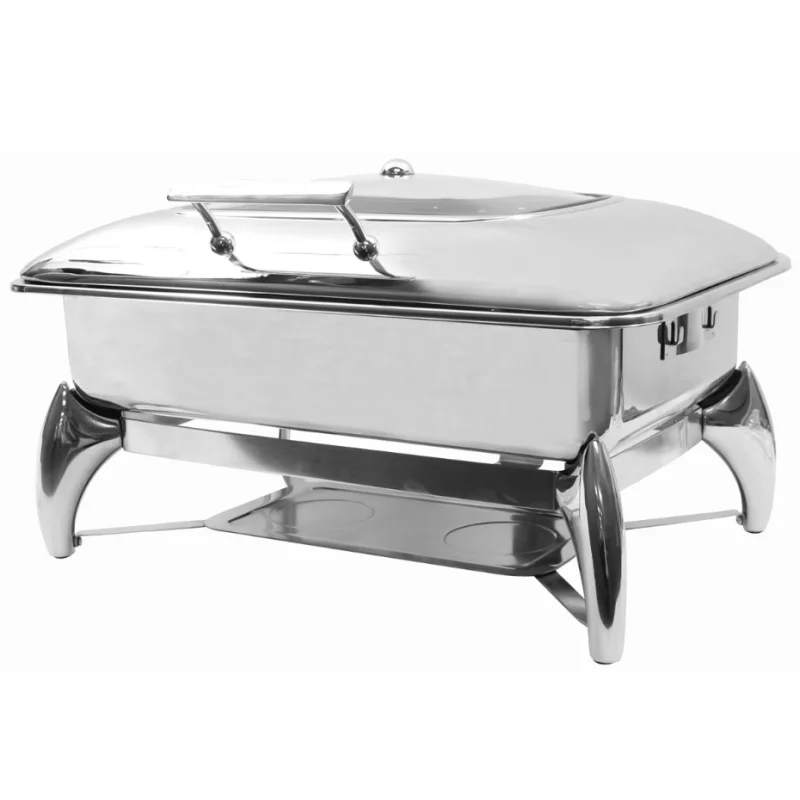 Tablecraft Full Size Quickview Fuel Chafer 9 Qts 22.75"x18"x13" - Combo: Stainless Steel (201) & Glass