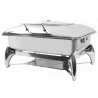 Tablecraft Full Size Quickview Fuel Chafer 9 Qts 22.75"x18"x13" - Combo: Stainless Steel (201) & Glass