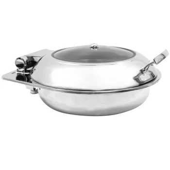 Tablecraft Round Quickview Induction Chafer 6 Qts 17.25"x19.25"x7.5" - Stainless Steel