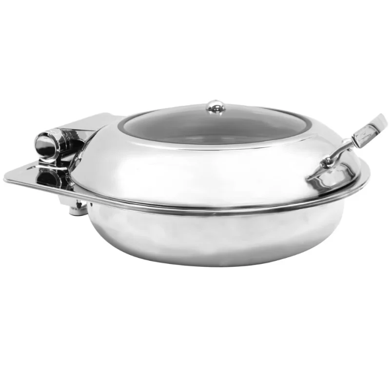 Tablecraft Round Quickview Induction Chafer 6 Qts 17.25"x19.25"x7.5" - Stainless Steel